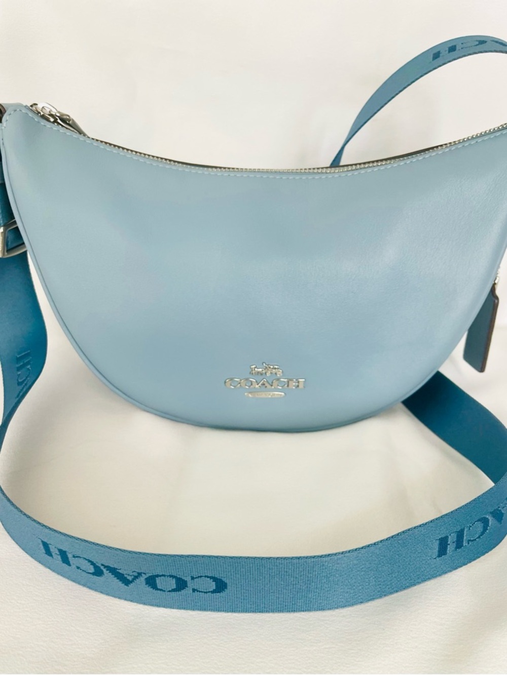 *AUTHENTIC* COACH PACE CROSSBODY BAG STYLE CT644 CORNFLOWER BLUE MSRP $400! - Picture 13 of 16